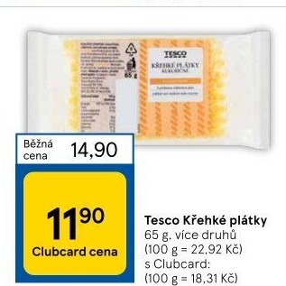 Plátky křehké Tesco