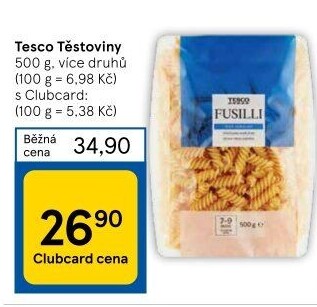Těstoviny Tesco