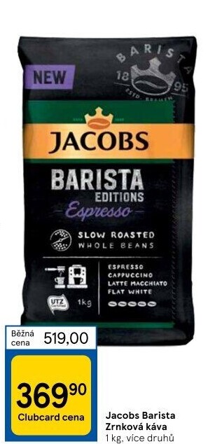 Zrnková káva Barista Jacobs