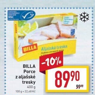 Aljašská treska porce mražená Billa