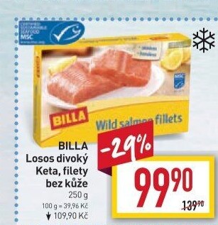 Losos divoký Keta filety mražený Billa