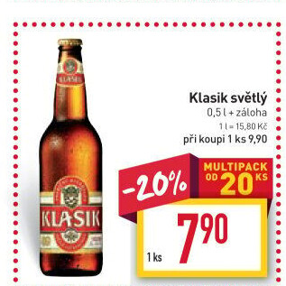 Pivo světlé výčepní 10° Klasik