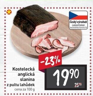 Anglická slanina kostelecká Kostelecké uzeniny