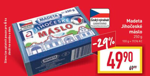 Máslo Jihočeské Madeta