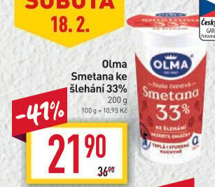 Smetana ke šlehání Olma 33%