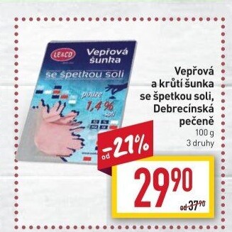 Vepřová šunka se špetkou soli LE&amp