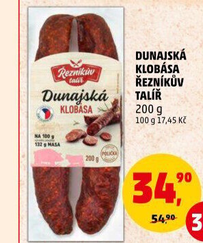 Dunajská klobása Řezníkův talíř