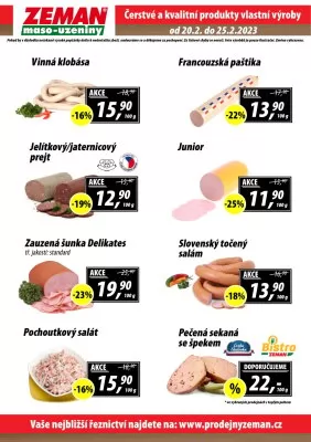akční leták ZEMAN maso - uzeniny 20.2.2023-25.2.2023