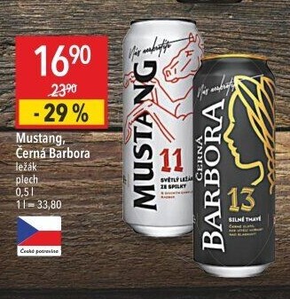 Pivo světlý ležák Mustang 11° Ostravar