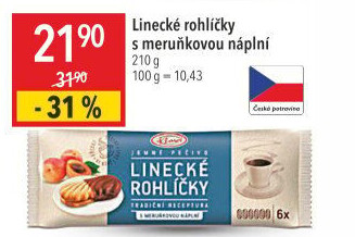 Rohlíčky linecké Klasa Pekárny a cukrárny Klatovy