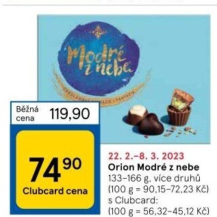 Bonboniéra Modré z nebe Orion