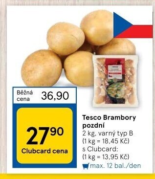 Brambory pozdní B Tesco