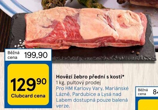 Hovězí přední s kostí - žebro