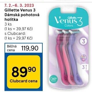 Jednorázová holítka dámská Gillette Venus 3