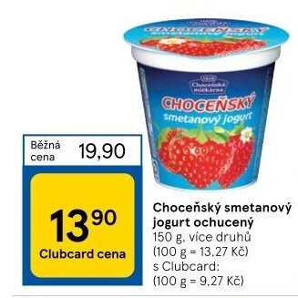 Jogurt smetanový ochucený Choceňský