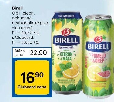 Nealkoholické pivo ochucené Birell