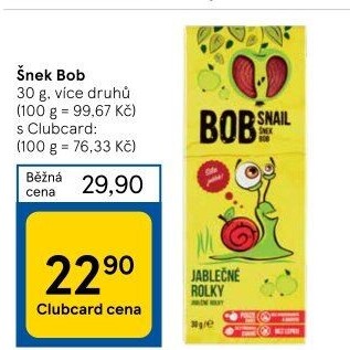 Ovocné pásky Šnek BOB LLC Eco Snack