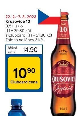 Pivo světlé výčepní Originál Královská 10° Krušovice