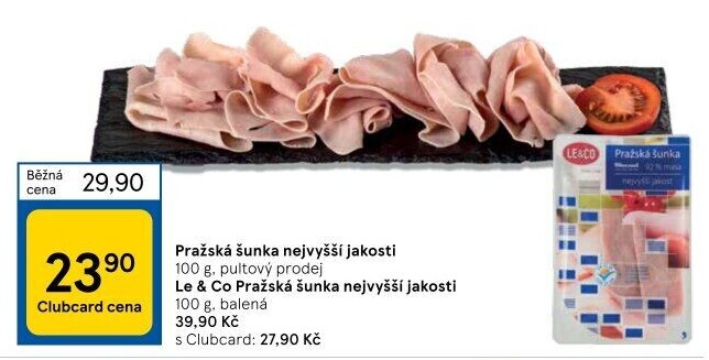Šunka pražská nejvyšší jakosti LE&amp