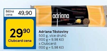 Těstoviny semolinové Adriana