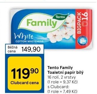 Toaletní papír 2vrstvý Family Tento