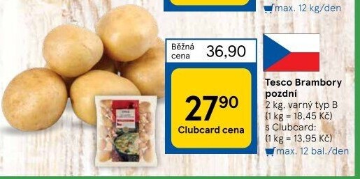 Brambory pozdní B Tesco