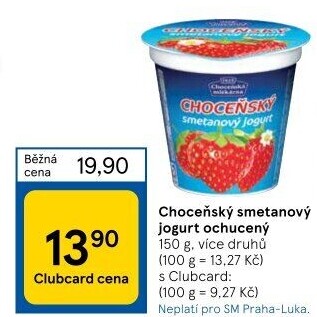 Jogurt smetanový ochucený Choceňský