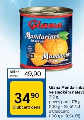 Kompot mandarinky Giana