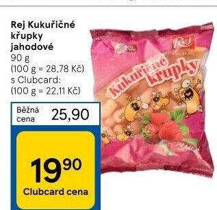 Křupky kukuřičné ochucené bez lepku Rej