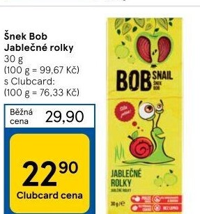 Ovocné pásky Šnek BOB LLC Eco Snack