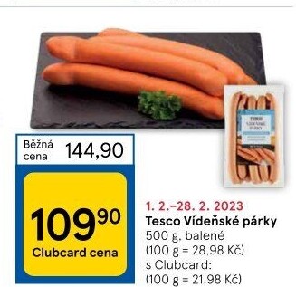 Párky vídeňské Tesco