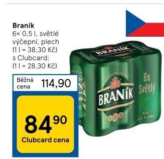 Pivo světlé výčepní 10° Braník