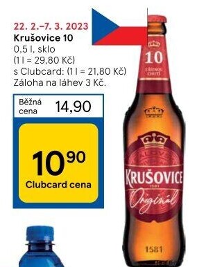 Pivo světlé výčepní Originál Královská 10° Krušovice