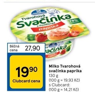 Svačinka zeleninový tvaroh Milko