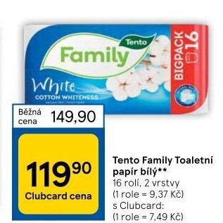 Toaletní papír 2vrstvý Family Tento