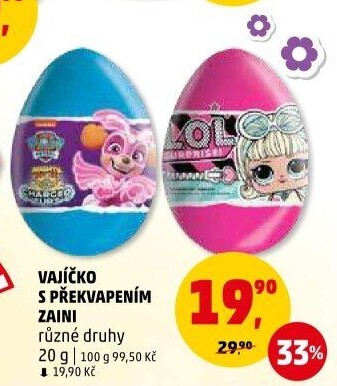 Čokoládové vajíčko s překvapením Zaini