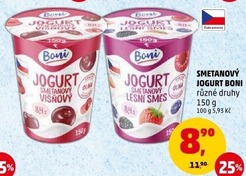 Jogurt smetanový ochucený Boni