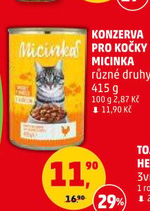 Konzerva pro kočky Micinka