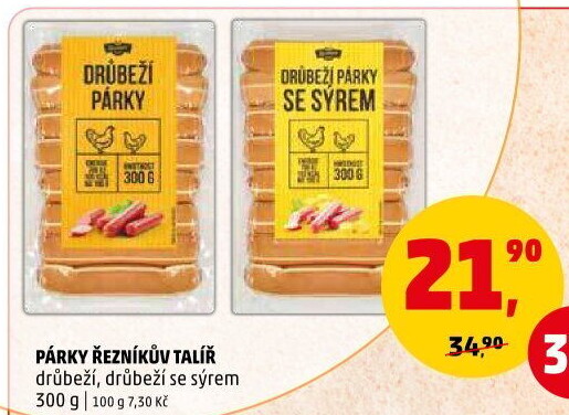 Párky drůbeží Řezníkův Talíř