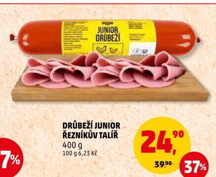 Salám drůbeží Junior Řezníkův talíř