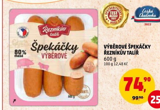 Špekáčky výběrové Řezníkův talíř