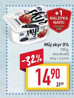 Dezert zakysaný ochucený Můj Skyr 0% Milko