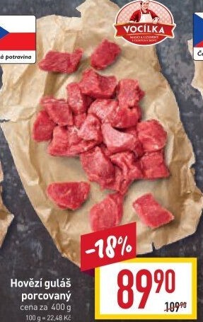 Hovězí maso na guláš Vocílka