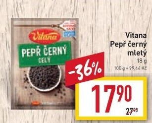 Koření Pepř černý mletý Vitana