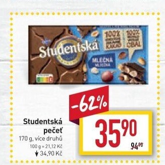 Čokoláda Studentská pečeť Orion