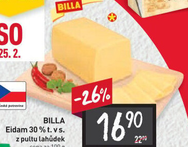 Sýr Eidam 30% Billa