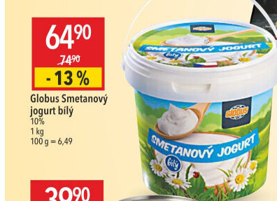Bílý jogurt smetanový Globus