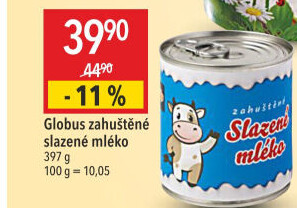 Mléko zahuštěné slazené Globus