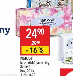 Papírové kapesníčky 3vrstvé Natuvell - box