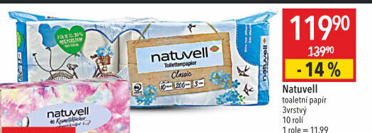 Toaletní papír 3vrstvý Natuvell